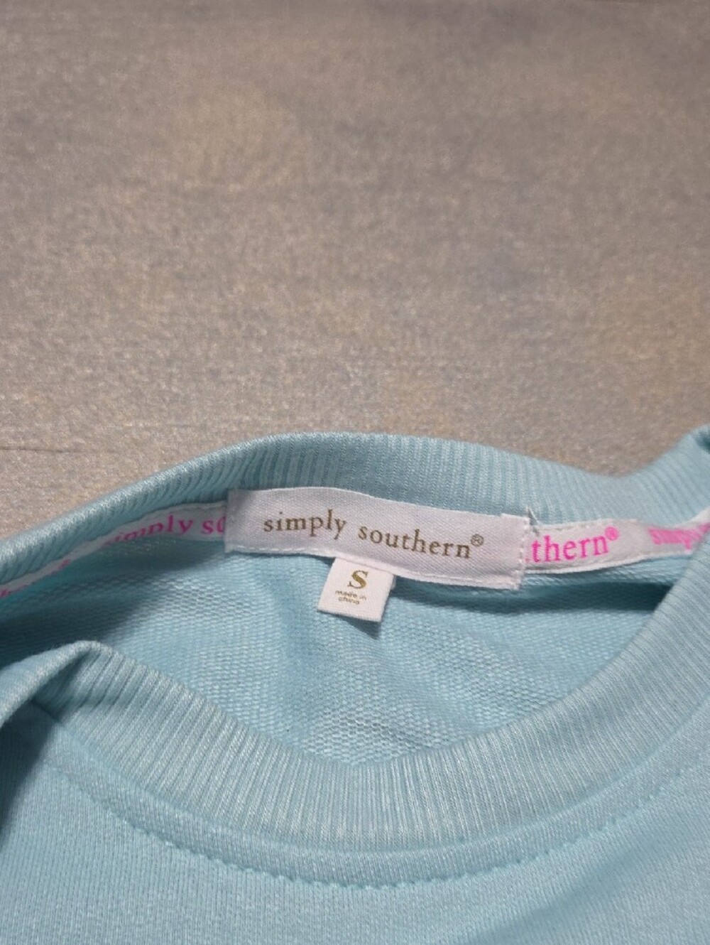 Simply Southern Light Blue Pullover Crewneck - Picture 3 of 6